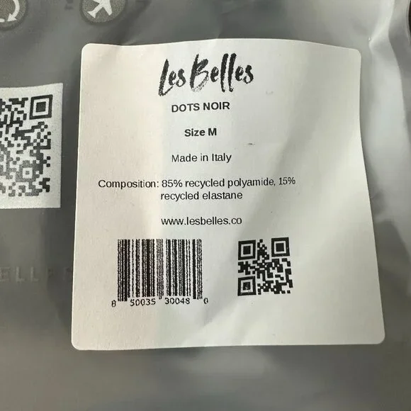 ✨ Les Belles Dot Noir Tights - Size M - Chic Italian Polka Dot Hosiery ✨ - Picture 3 of 3